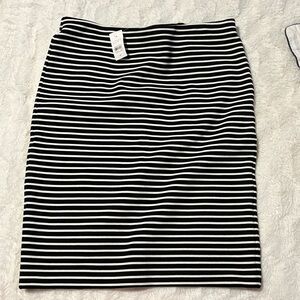 Loft BNWT black/white stripe skirt